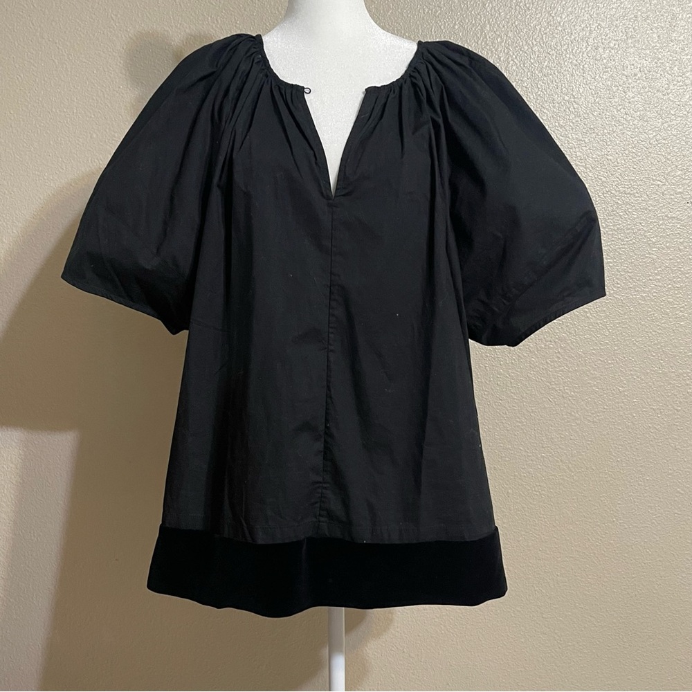 Old Navy Bubble-Sleeve Poplin Black‎ top Blouse - Picture 15 of 16